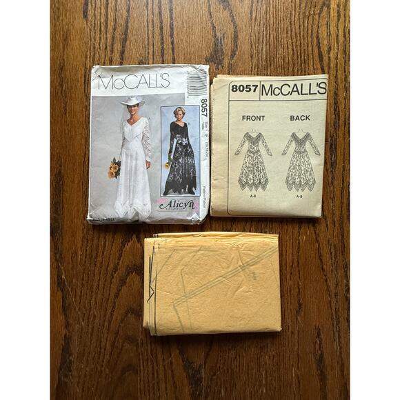UC FF Vintage McCalls 8057 Alicyn Wedding Dress Western Cowgirl Sewing Pattern - Picture 3 of 7